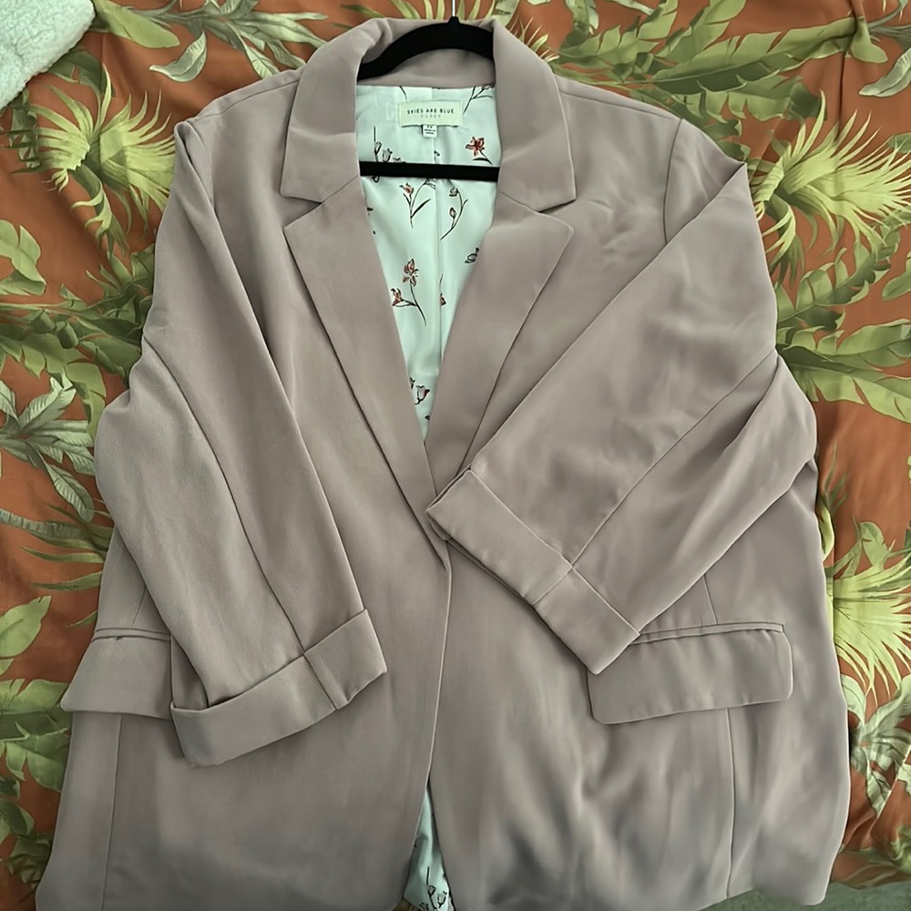 Skies are Blue Curvy Pink Blazer sz 2X